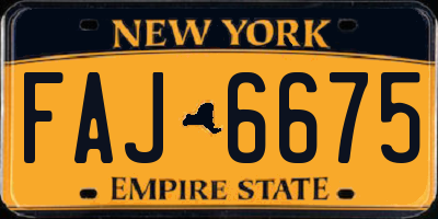 NY license plate FAJ6675