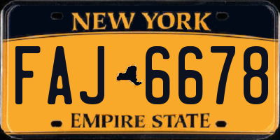 NY license plate FAJ6678