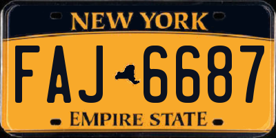 NY license plate FAJ6687