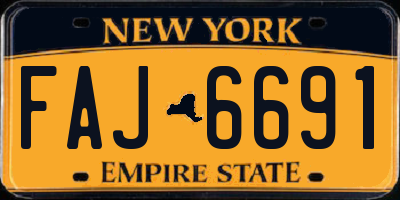NY license plate FAJ6691