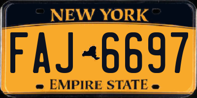 NY license plate FAJ6697