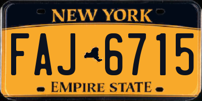 NY license plate FAJ6715