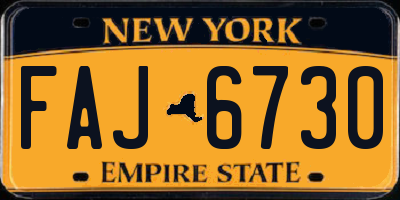NY license plate FAJ6730