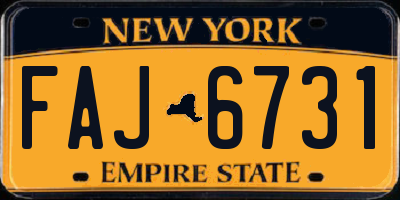 NY license plate FAJ6731
