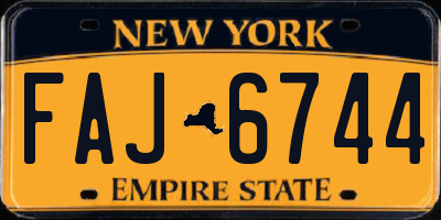 NY license plate FAJ6744