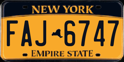 NY license plate FAJ6747