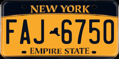 NY license plate FAJ6750