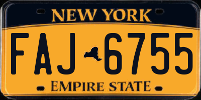 NY license plate FAJ6755