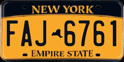 NY license plate FAJ6761