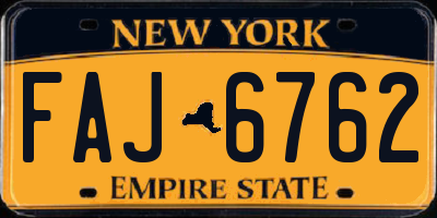 NY license plate FAJ6762