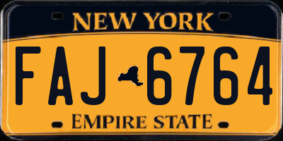 NY license plate FAJ6764