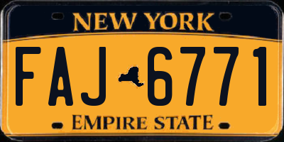 NY license plate FAJ6771