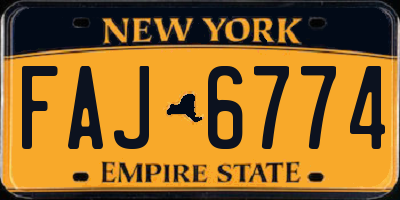NY license plate FAJ6774