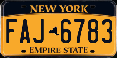 NY license plate FAJ6783