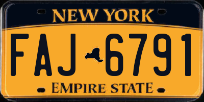 NY license plate FAJ6791