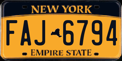 NY license plate FAJ6794