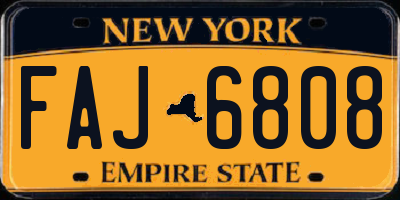 NY license plate FAJ6808