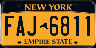 NY license plate FAJ6811
