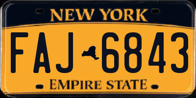 NY license plate FAJ6843