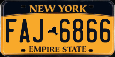 NY license plate FAJ6866