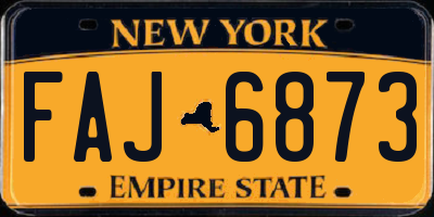 NY license plate FAJ6873