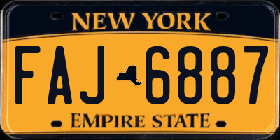 NY license plate FAJ6887
