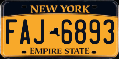 NY license plate FAJ6893