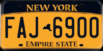 NY license plate FAJ6900