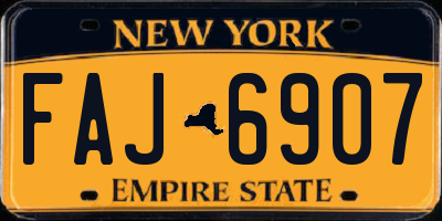 NY license plate FAJ6907
