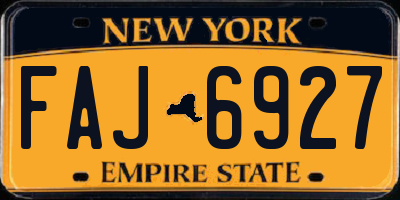 NY license plate FAJ6927