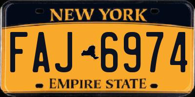 NY license plate FAJ6974