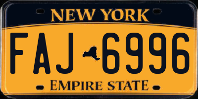 NY license plate FAJ6996
