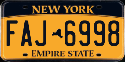 NY license plate FAJ6998