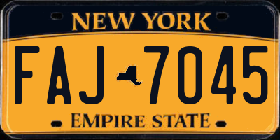 NY license plate FAJ7045