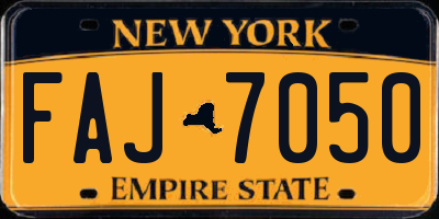 NY license plate FAJ7050