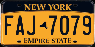 NY license plate FAJ7079