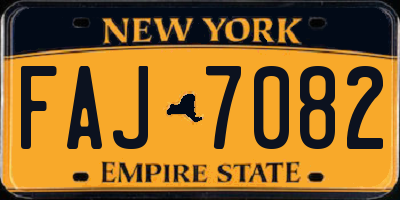NY license plate FAJ7082