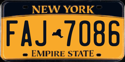 NY license plate FAJ7086