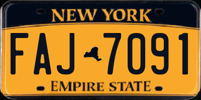NY license plate FAJ7091