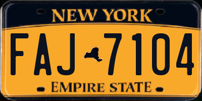 NY license plate FAJ7104