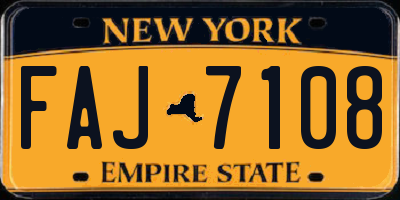 NY license plate FAJ7108