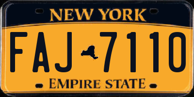 NY license plate FAJ7110