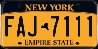 NY license plate FAJ7111