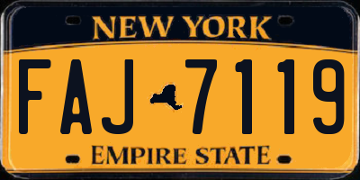 NY license plate FAJ7119