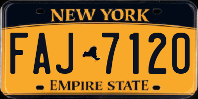 NY license plate FAJ7120