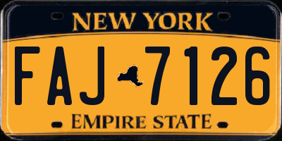 NY license plate FAJ7126