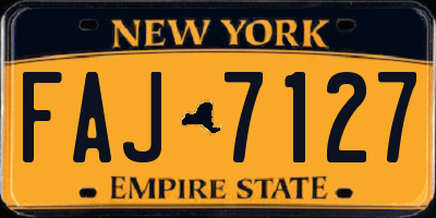 NY license plate FAJ7127