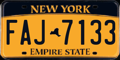 NY license plate FAJ7133
