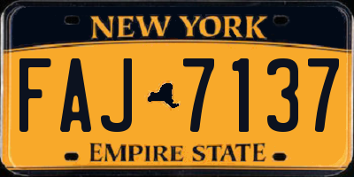 NY license plate FAJ7137