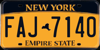 NY license plate FAJ7140